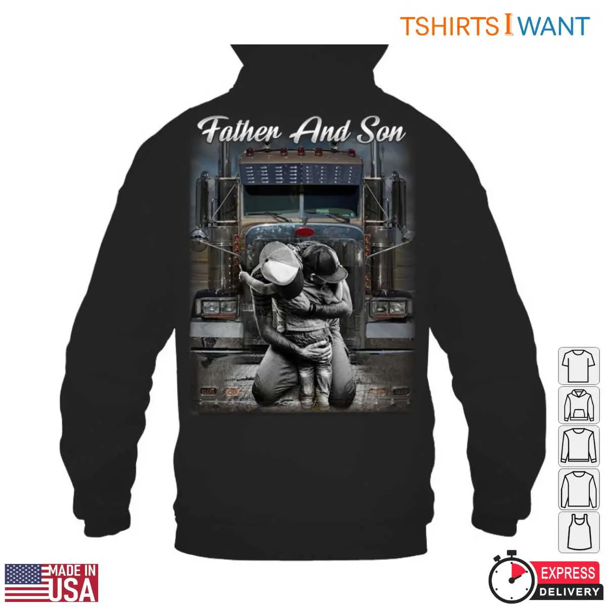 Father And Son Trucker Tee – Emotional Bond With Big Rig Trucker Graphic 4 Father And Son Trucker Tee 4 1.jpg