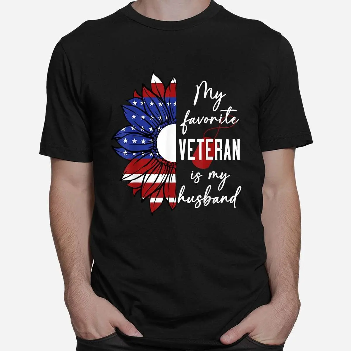 Favorite Veteran Husband Sunflower Flag T-Shirt 10 Favorite Veteran Husband Sunflower Flag T Shirt 2