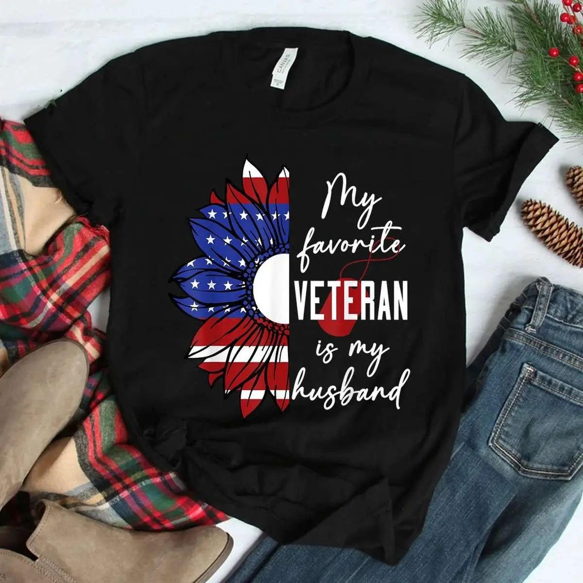 Favorite Veteran Husband Sunflower Flag T Shirt 3 1.jpg