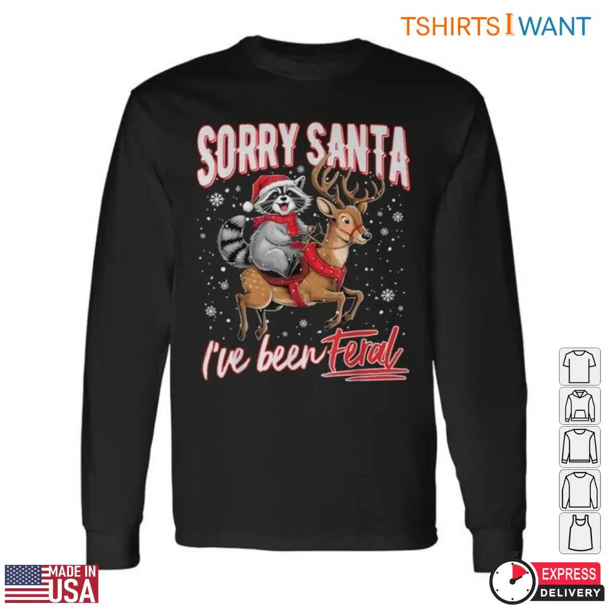 Feral Raccoon Christmas Adventure T Shirt 2 1.jpg