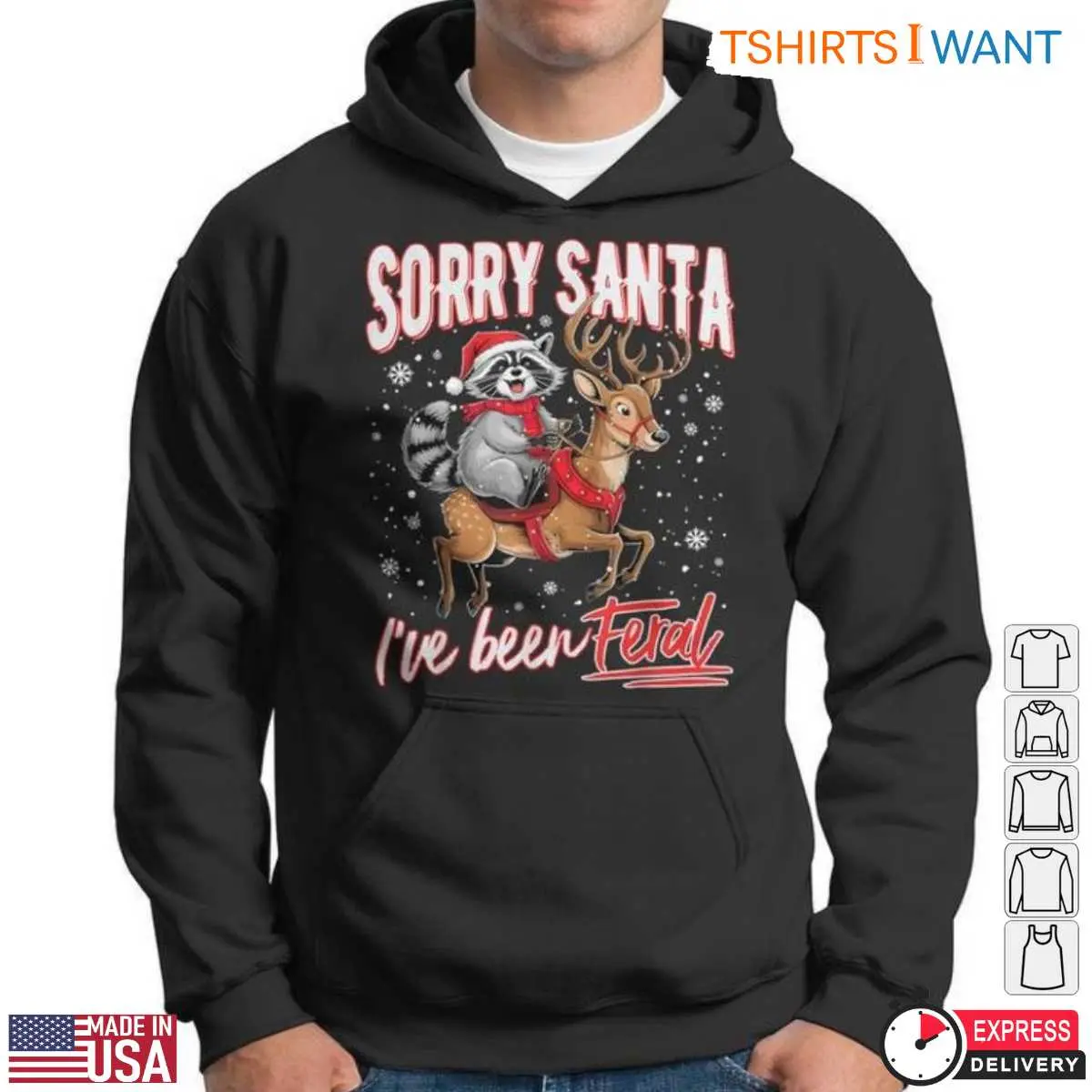 Feral Raccoon Christmas Adventure T Shirt 4 1.jpg