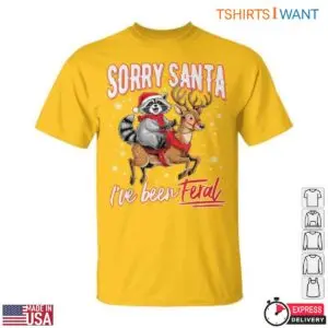 Feral Raccoon T-Shirt - Funny Christmas and Reindeer Graphic Tee 10 Feral Raccoon Christmas Adventure T Shirt 5 1.jpg