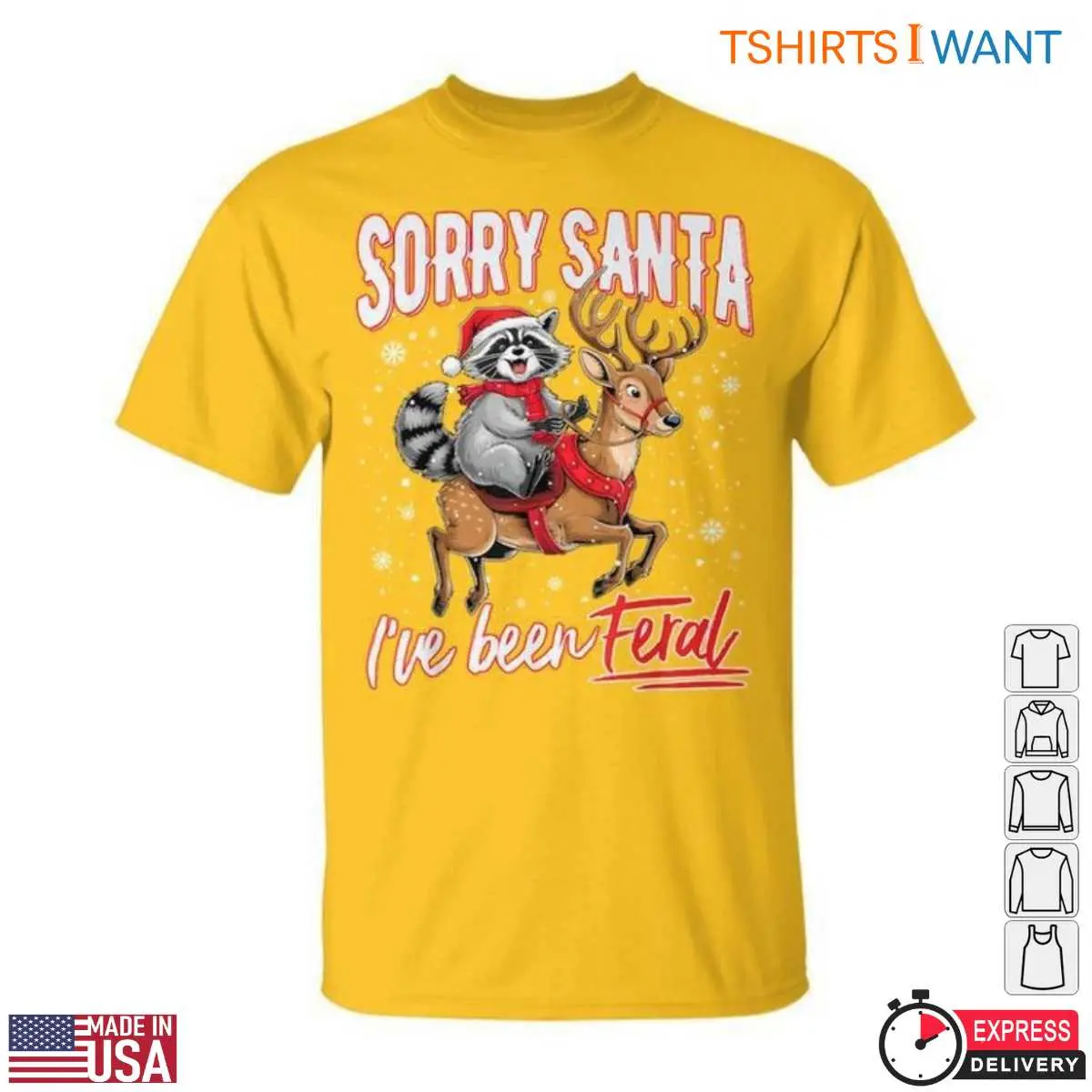 Feral Raccoon Christmas Adventure T Shirt 5 1.jpg