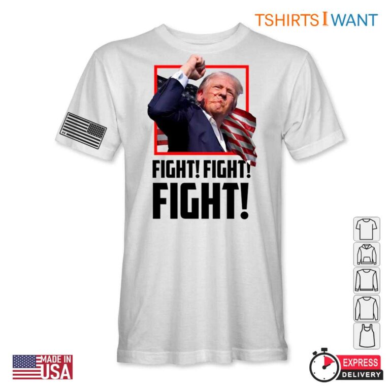 Arrested Shot Still Fighting Graphic T-Shirt Patriotic Trump Design