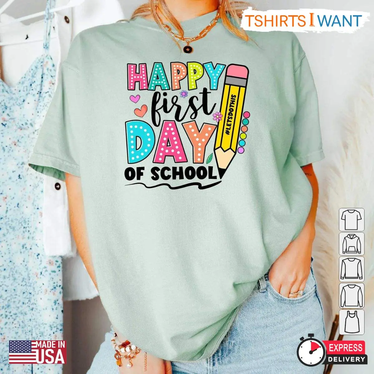 First Day of School Shirts for Mom, Kids, and Teachers - Perfect Natural Color Back to School Gifts 13 First Day of School Shirts detail view