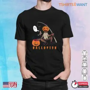 Fishing Halloween: Pumpkin Fisherman Fishing Rod Angler Halloween Shirt 5 Fishing Halloween Pumpkin Angler Costume 2 1.jpg