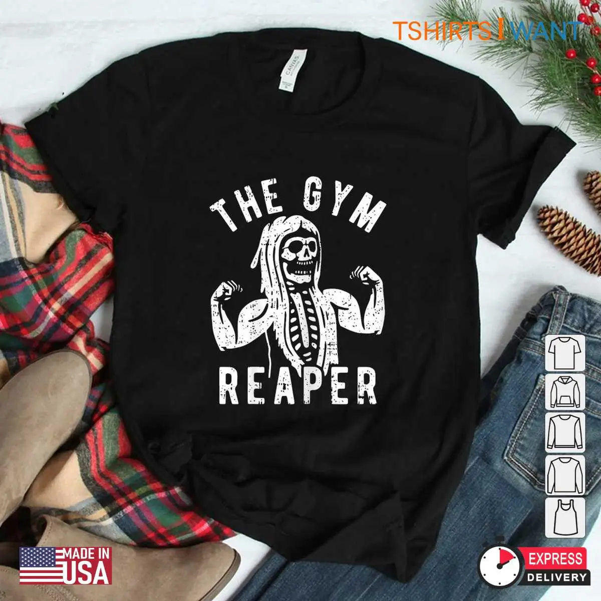 Fitness Halloween Costume: Gym Reaper Skeleton Workout Halloween Shirt 3 Fitness Halloween Costume Gym Reaper Workout Tee 3 1.jpg