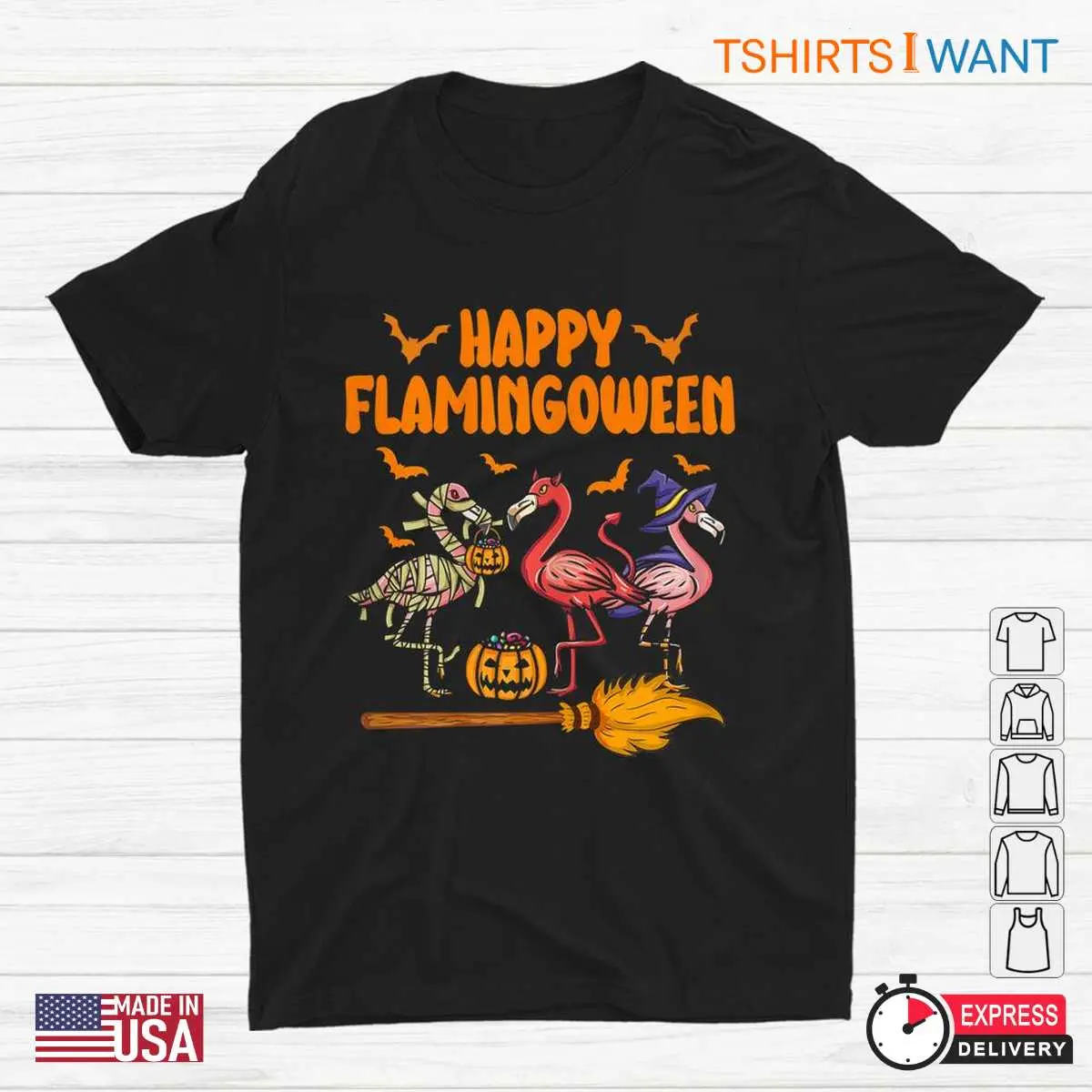 Flamingo Halloween Shirt Flamingoween Witch Tee 1 1.jpg