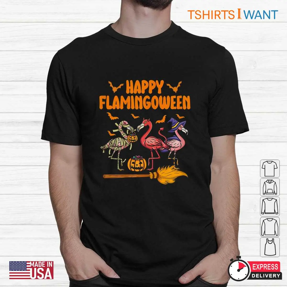 Flamingo Halloween Shirt Flamingoween Witch Tee 2 1.jpg