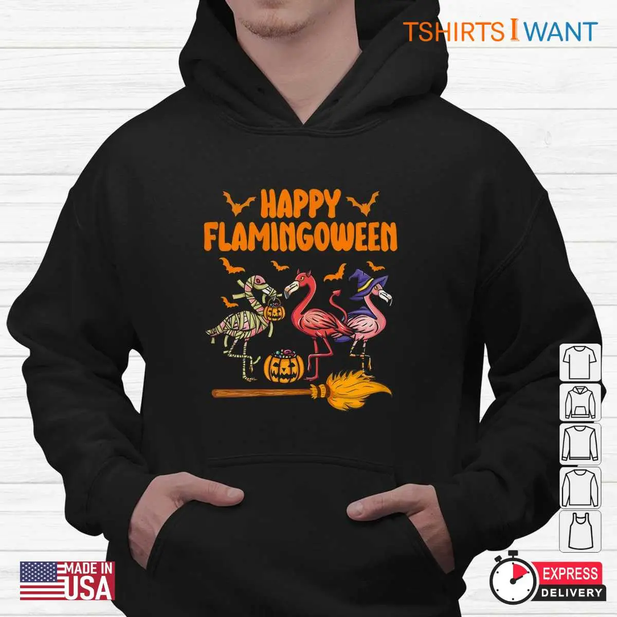 Flamingo Halloween Shirt Flamingoween Witch Tee 4 1.jpg