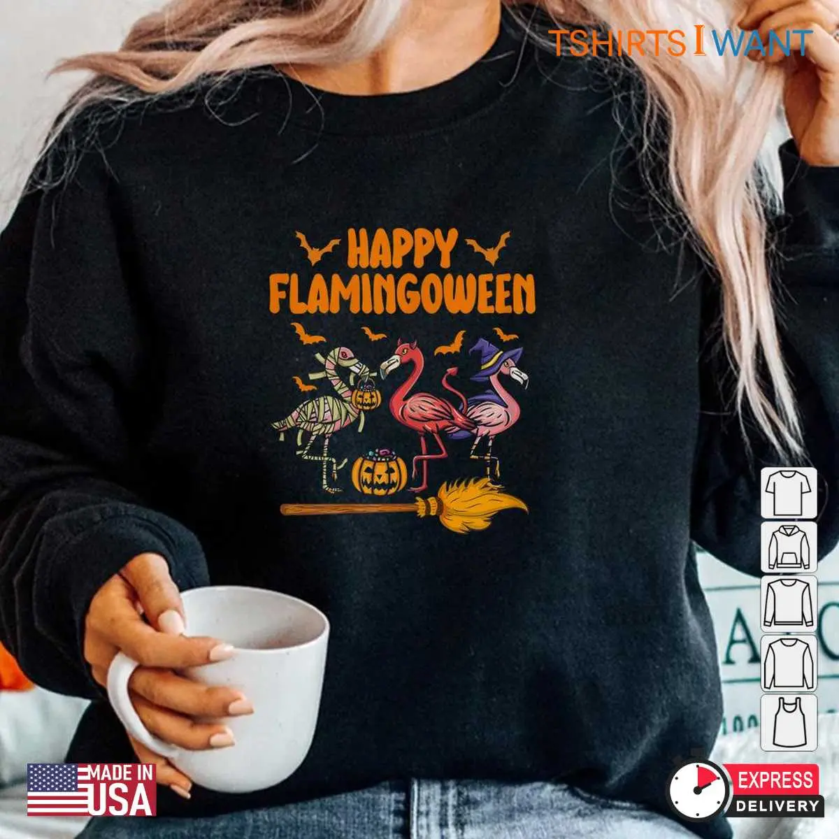 Flamingo Halloween Shirt Flamingoween Witch Tee 6 1.jpg
