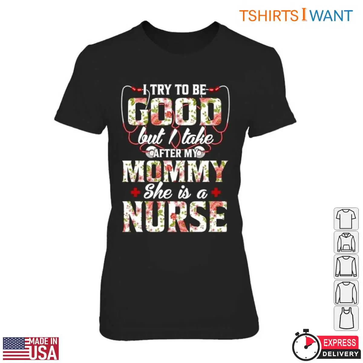 Floral Stethoscope Pattern Nurse Mom T-Shirt 2 Floral Stethoscope Pattern Nurse Mom T Shirt 2 1.jpg