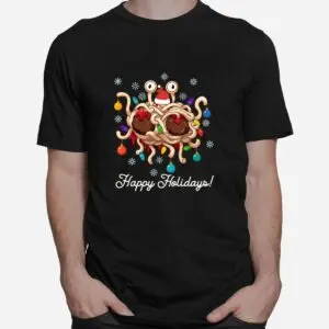 Flying Spaghetti Monster FSM Christmas Shirt - Pastafarian Holiday Tee 6 Flying Spaghetti Monster Christmas FSM Shirt 2 1.jpg