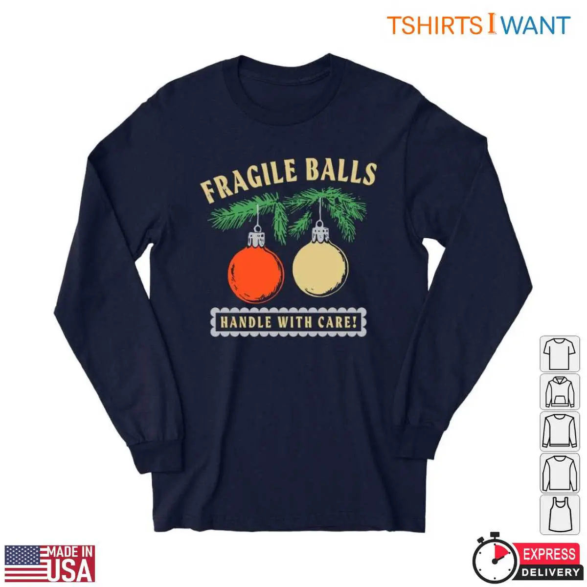Fragile Ball T Shirt Christmas Humor Tee 2 1.jpg
