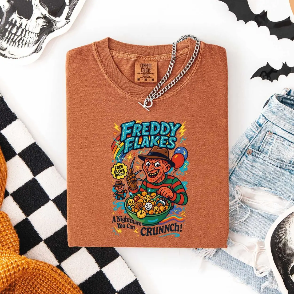 Freddy Flakes Cereal Shirt – Funny Nightmare Horror Halloween Tee 2