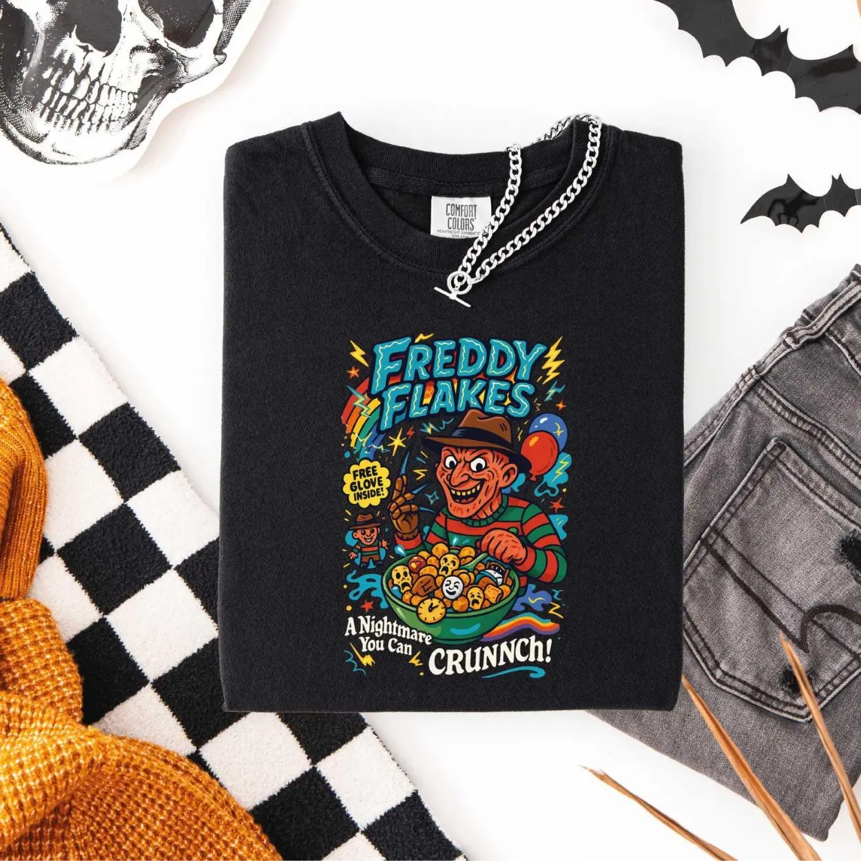 Freddy Flakes Cereal Shirt – Funny Nightmare Horror Halloween Tee 3