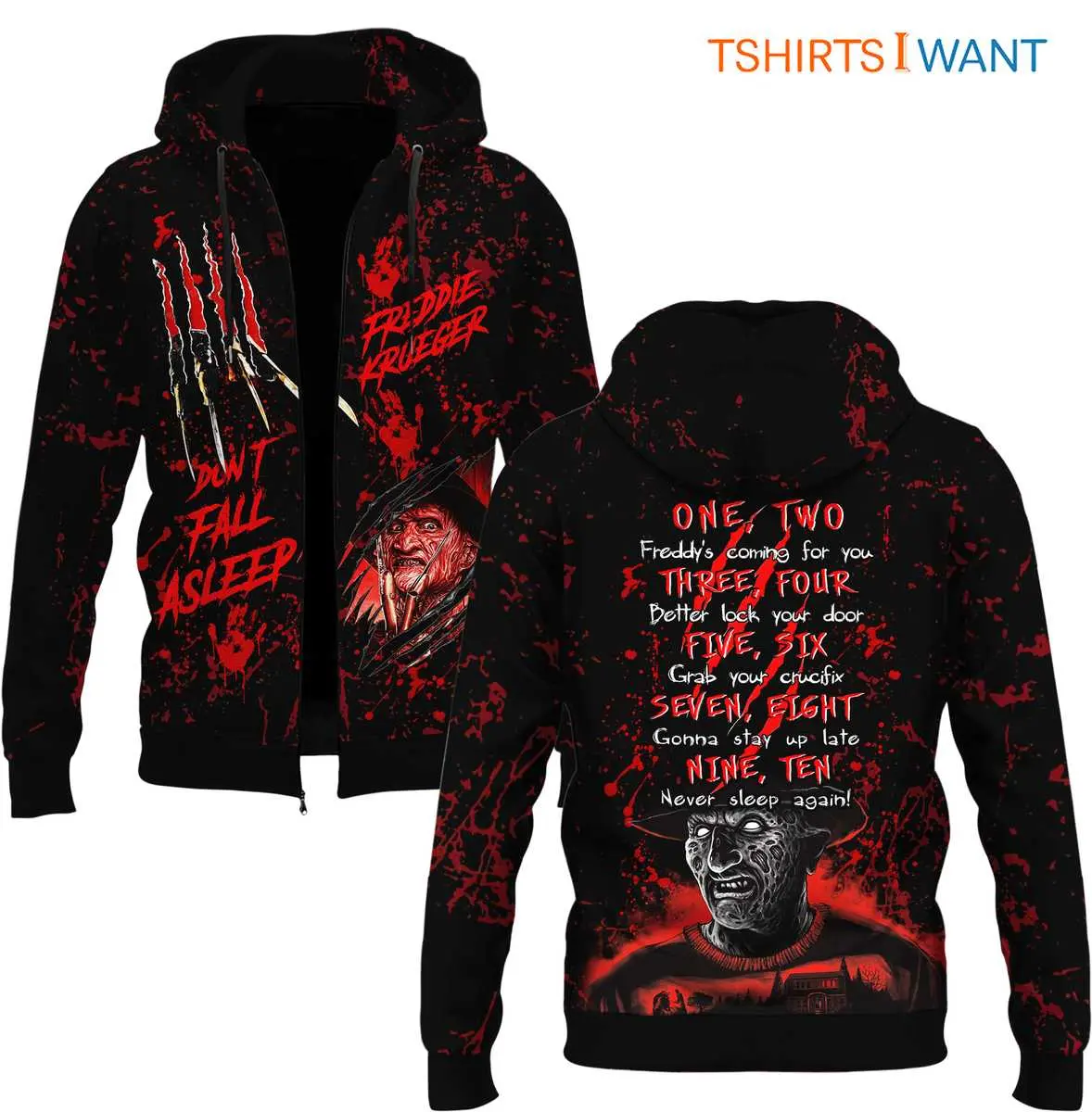 Freddy Krueger Hoodie Dont Fall Asleep Horror Apparel 3 1 1.jpg