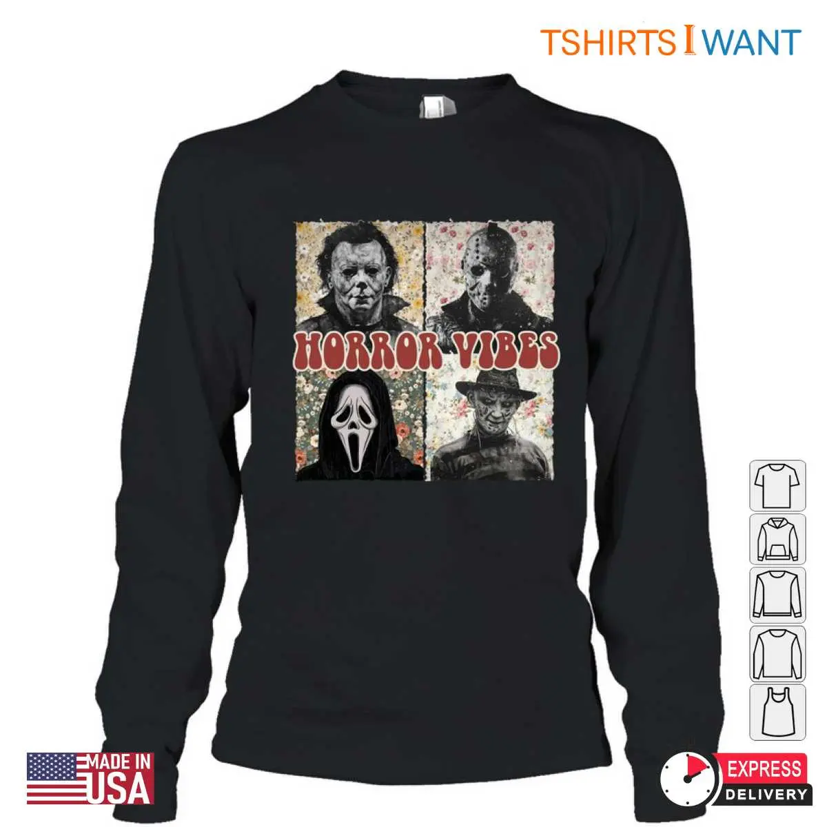 Freddy Krueger Jason Michael Myers and Ghostface Horror Vibes T-Shirt 13 Freddy Krueger Jason Michael Myers Horror Vibes T Shirt 4