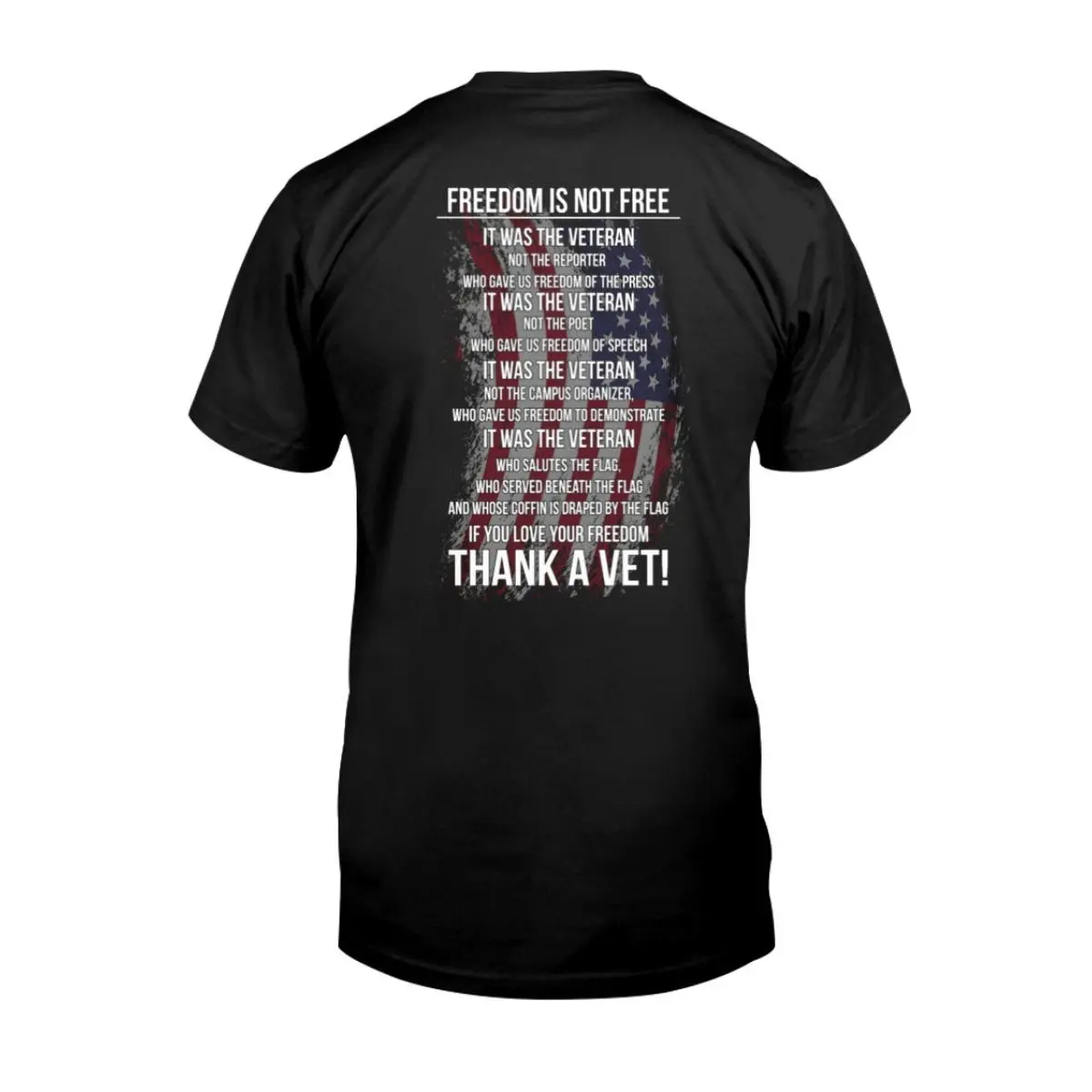 Freedom is Not Free Shirt Thank a Vet on Veterans Day with Patriotic American Flag Design 1