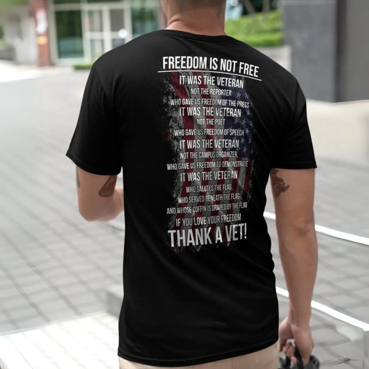 Freedom is Not Free Shirt Thank a Vet on Veterans Day with Patriotic American Flag Design 5