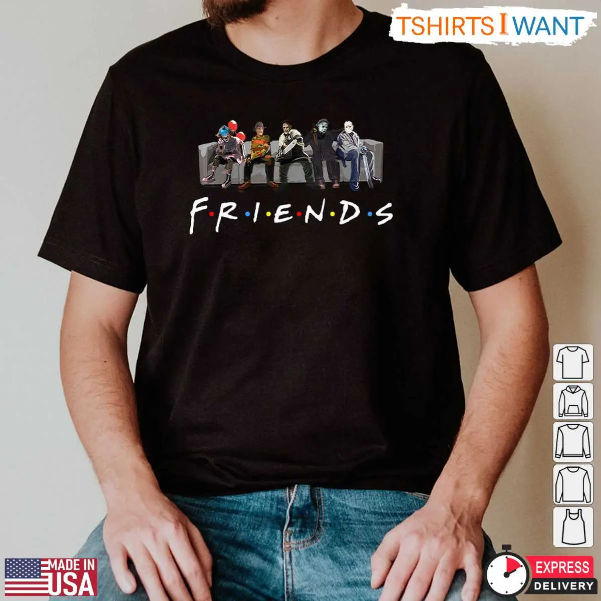 Friends Halloween T-Shirt – Horror Movie Characters Mashup Graphic Tee 3 Friends Halloween T Shirt Horror Movie Characters Mashup Graphic Tee 3 1 1.jpg