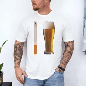 Funny Beer and a Cigarette T Shirt Dad Joke Bar Party Gift 4 1.jpg