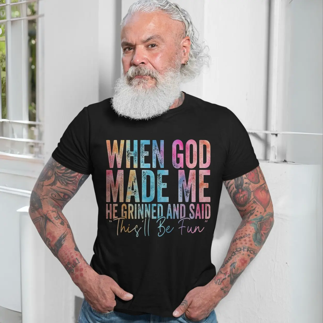 Funny Christian T shirt E28093 When God Made Me He Said Thisll Be Fun 7.jpg