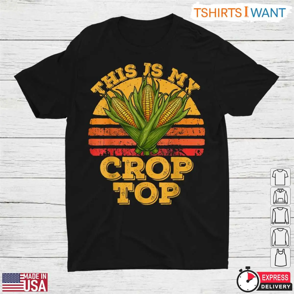 Funny Corn Lover Vintage Farming Shirt Crop Top Joke Tee 1 1.jpg
