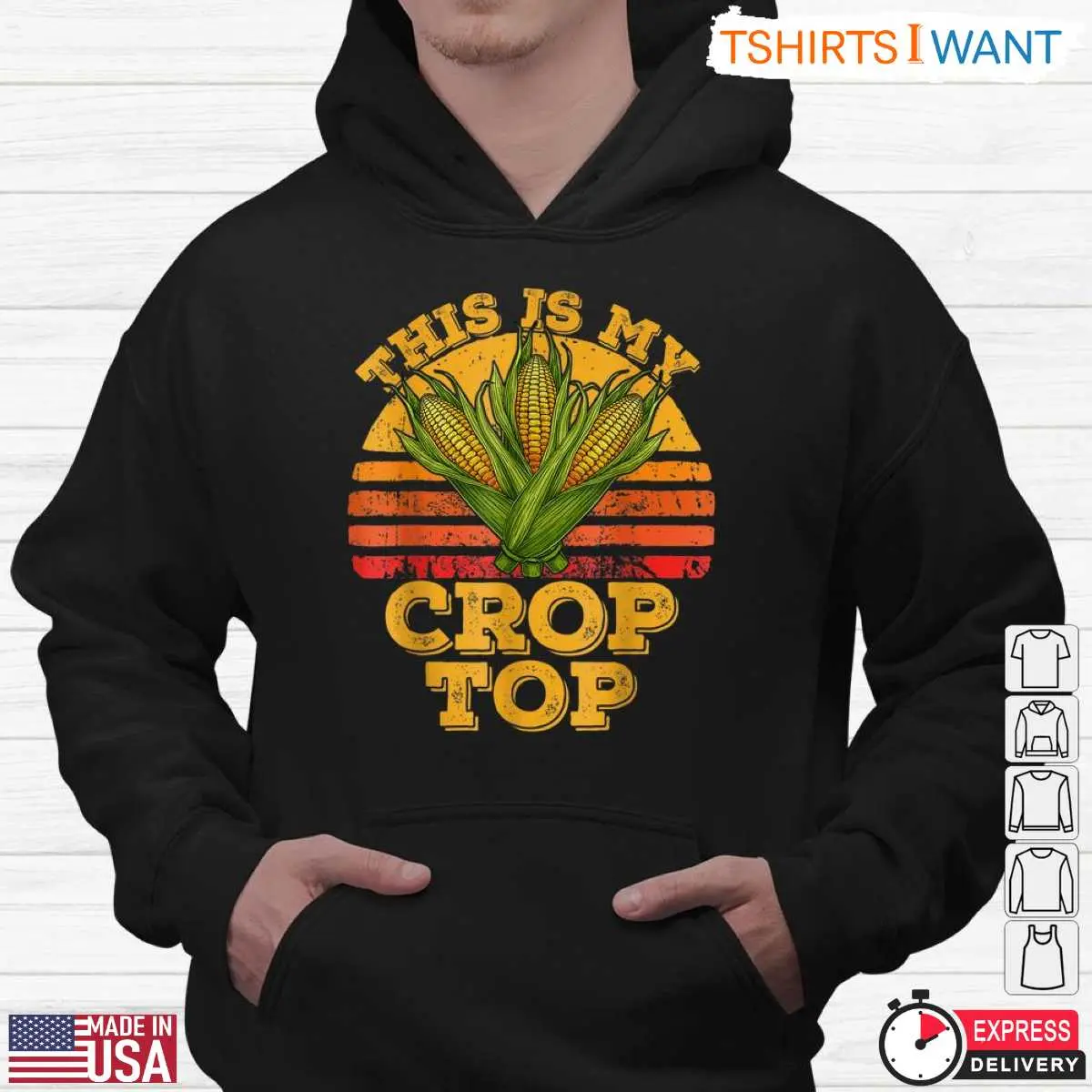 Funny Corn Lover Vintage Farming Shirt - Crop Top Joke Tee 9 Funny Corn Lover Vintage Farming Shirt Detail