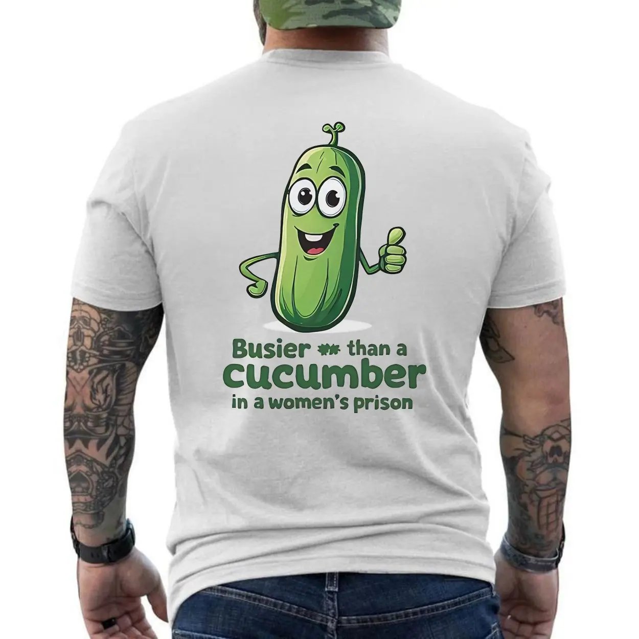 Funny Cucumber T Shirt Busier Than a Cucumber Adult Humor Tee 6 1.jpg