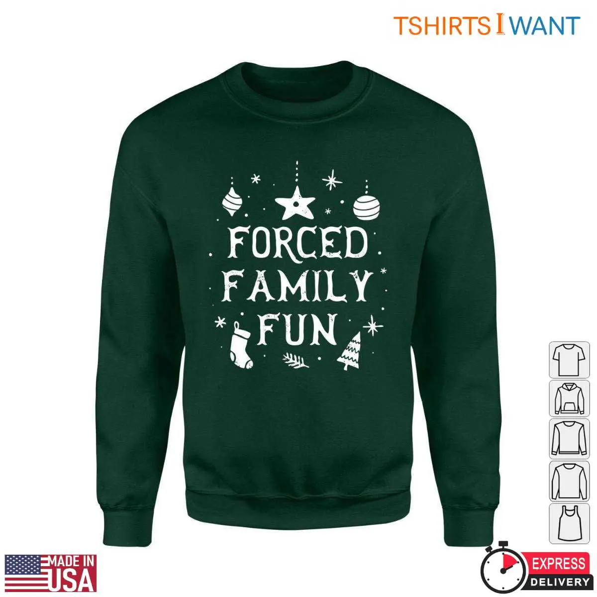 Funny Family Christmas Shirts - Forced Family Fun With Christmas Icons Design 11 Funny Family Christmas Shirt Detail