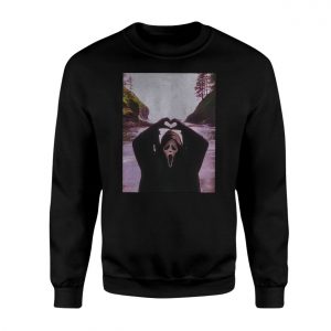 Funny Ghostface T Shirt E28093 Horror Beach Scene Heart Hands Meme Tee 3.jpg