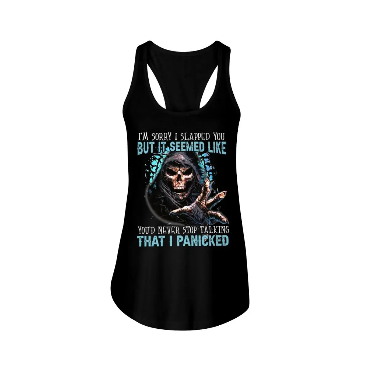 Funny Grim Reaper Design Im Sorry I Slapped You But You Wouldnt Stop Talking Funny Skull Sweatshirt 5