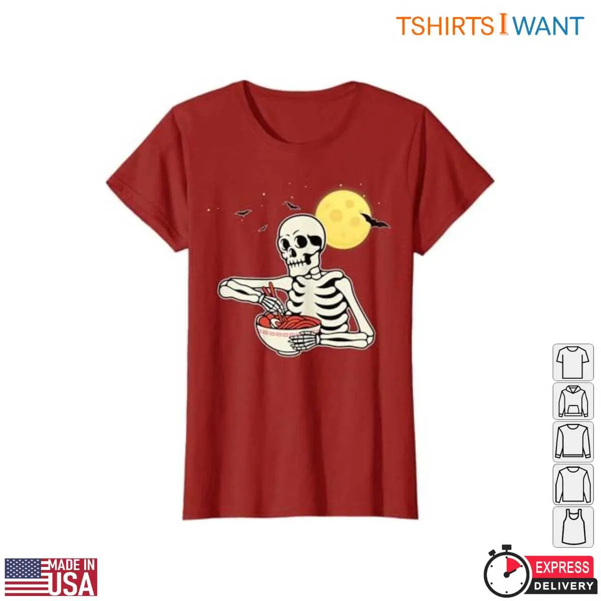 Funny Halloween Skeleton Ramen Party T Shirt 2 1.jpg