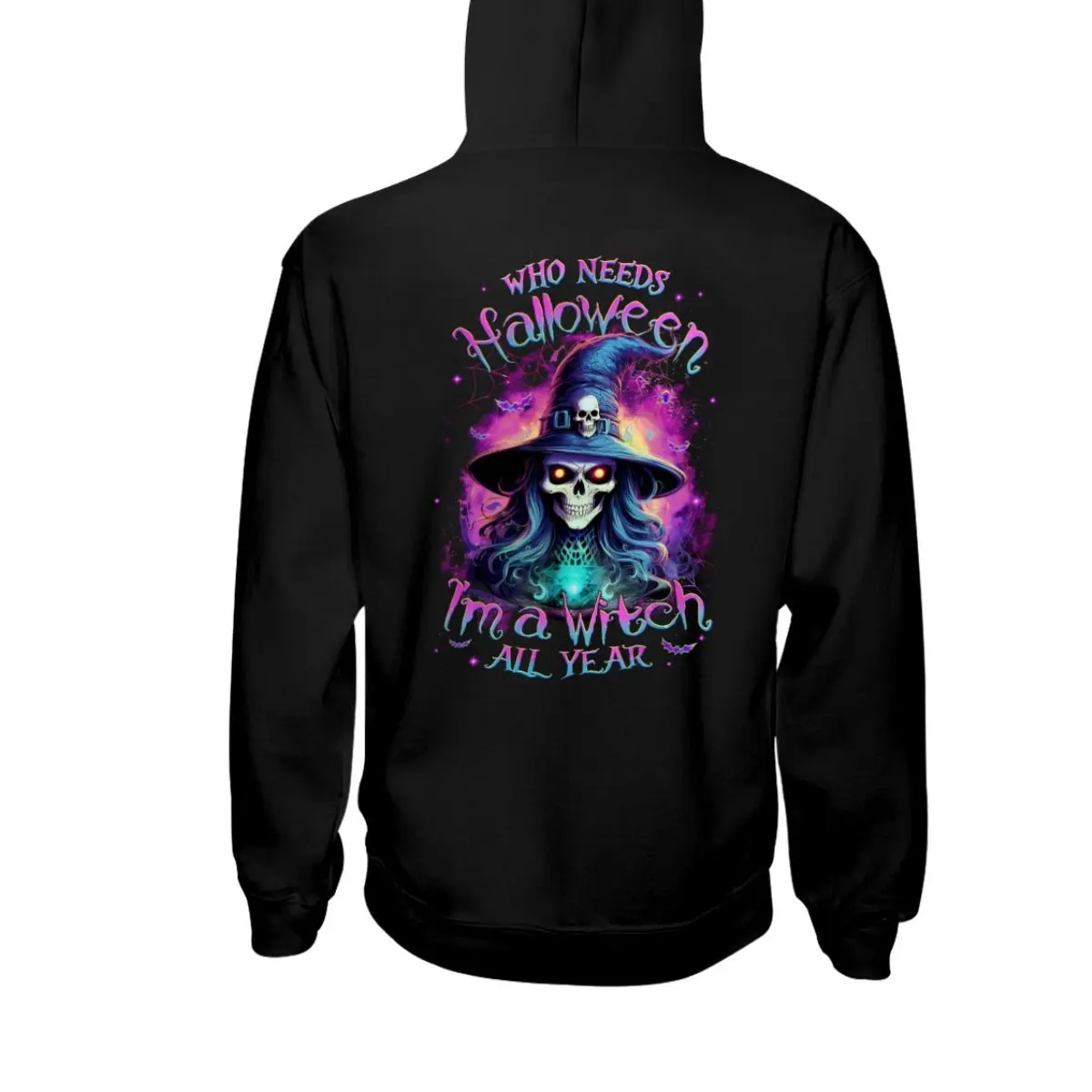 Funny Witch Skull Halloween Hoodie