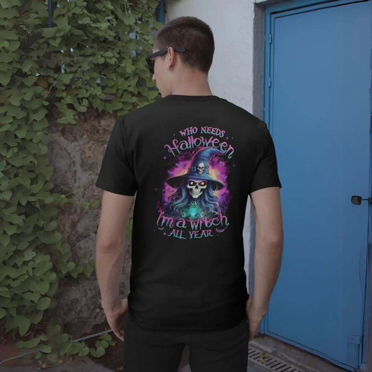 Funny Witch Skull Halloween T-Shirt