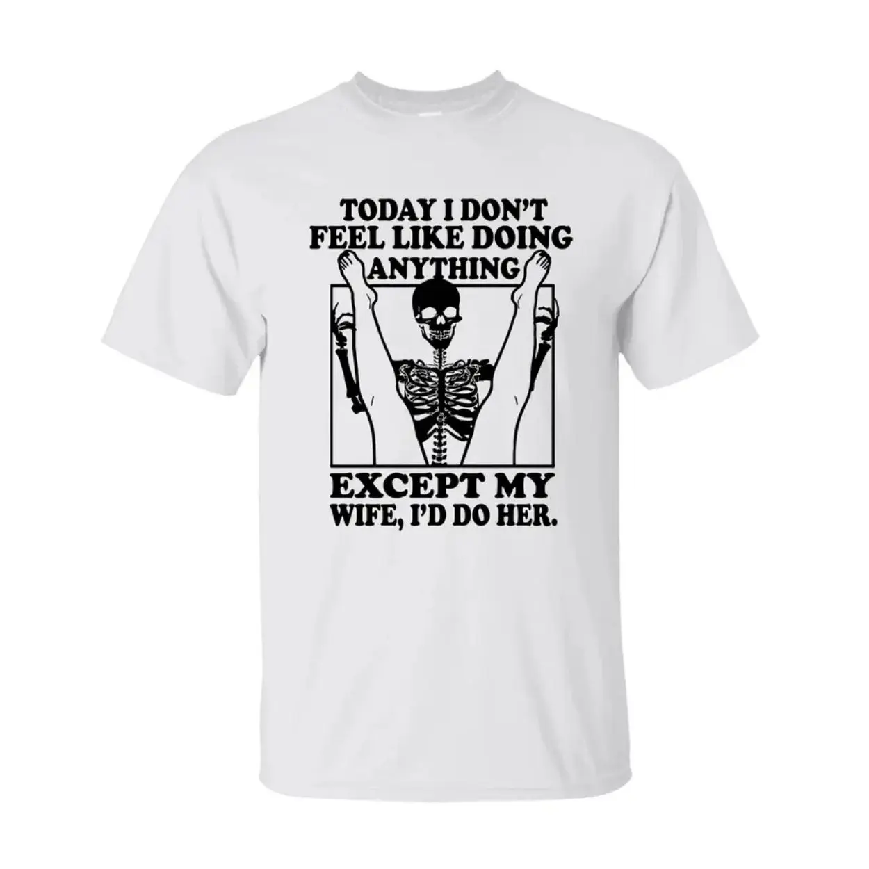 Funny Halloween Skeleton T Shirt for Husband – I'd Do My Wife Tee 2