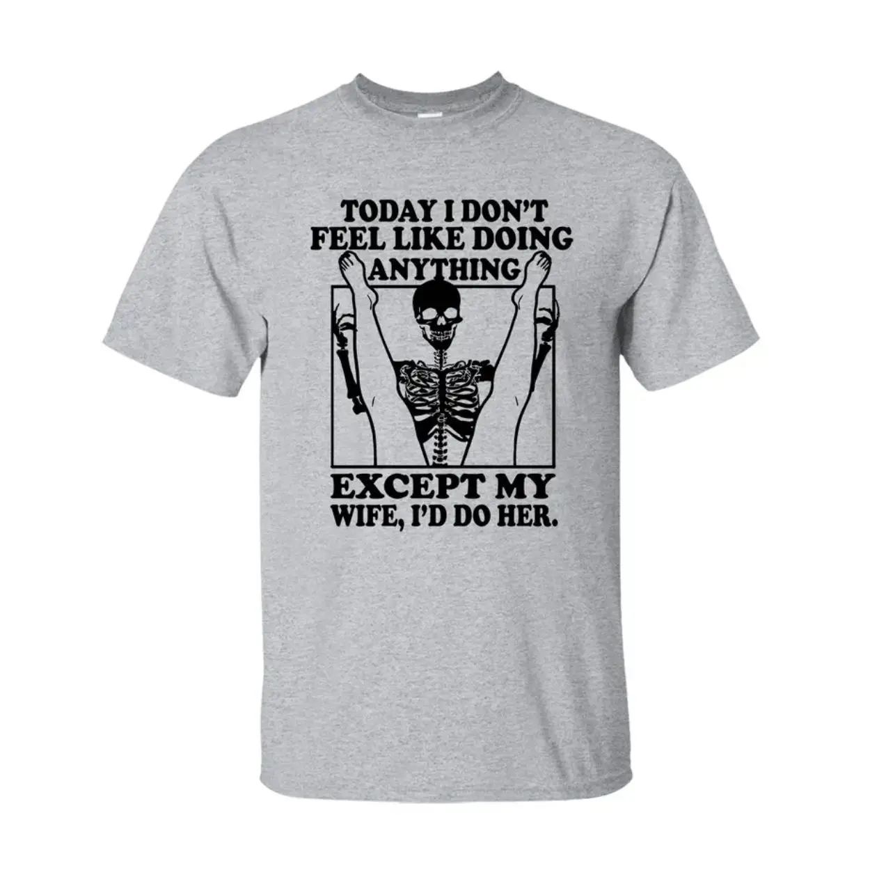 Funny Halloween Skeleton T Shirt for Husband – I'd Do My Wife Tee 7