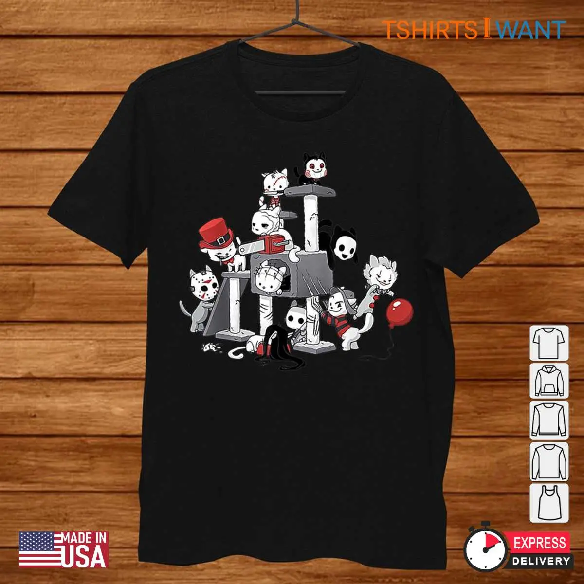 Funny Halloween Tops Horror Movie Cat Tee 1 1.jpg
