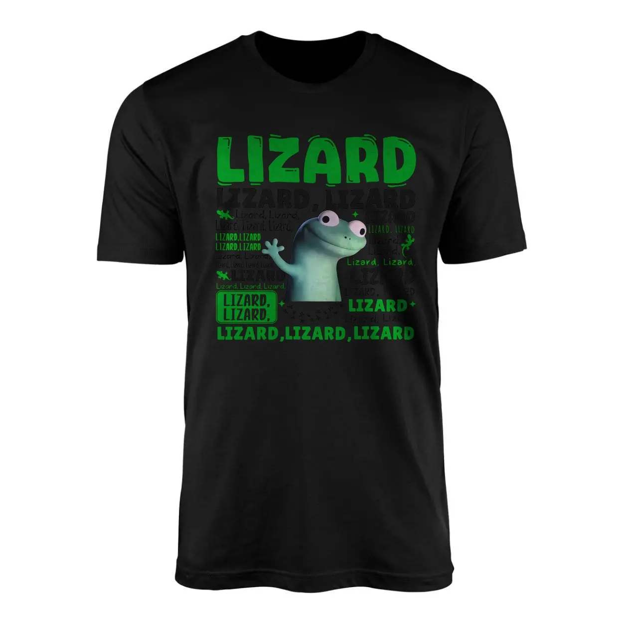 Funny Lizard T shirt E28093 Cute Meme Reptile Repeating Text Tee 2.jpg