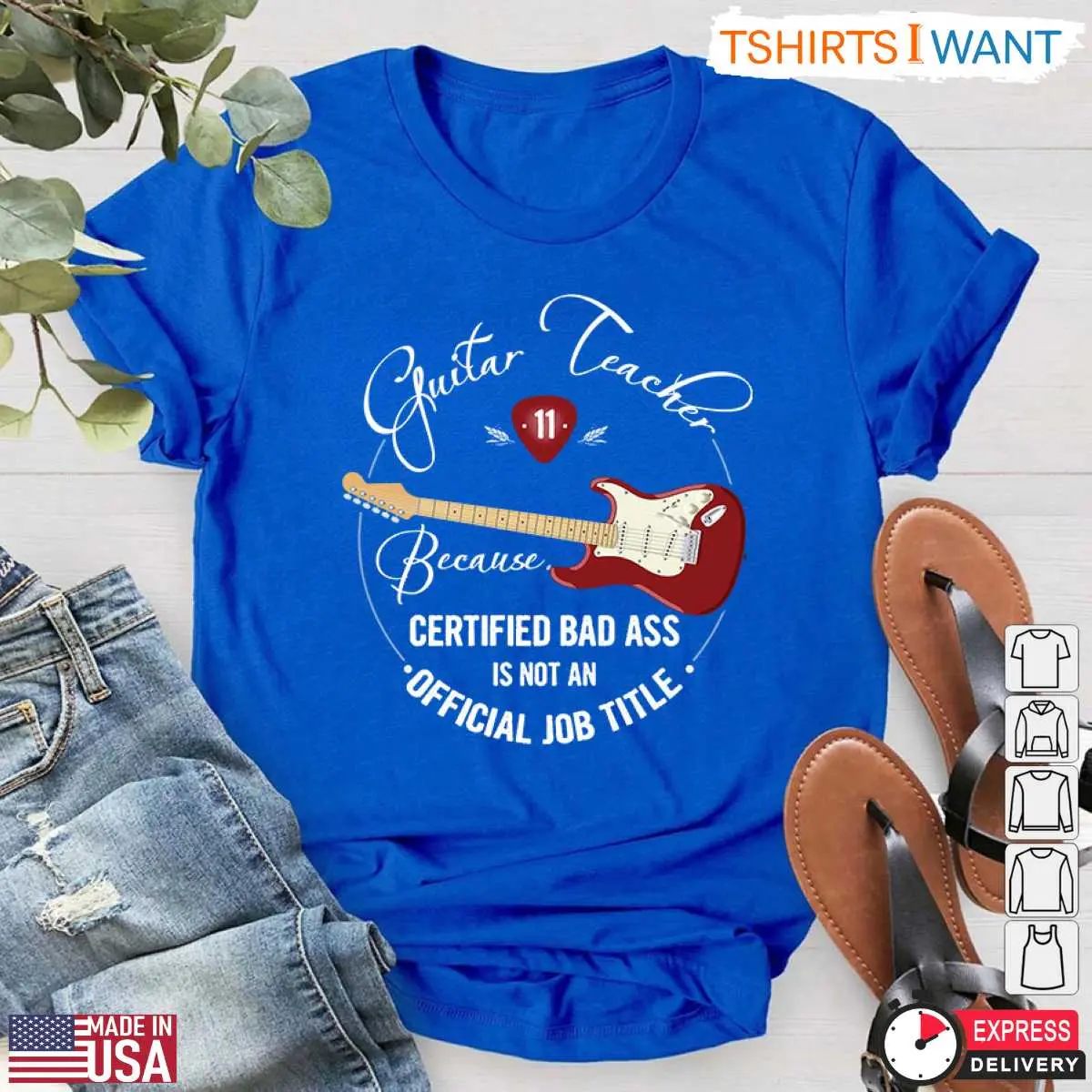 Guitar Teacher T-Shirt - Certified Badass Funny Music Teacher Shirt 13 Guitar Teacher Shirt Detail