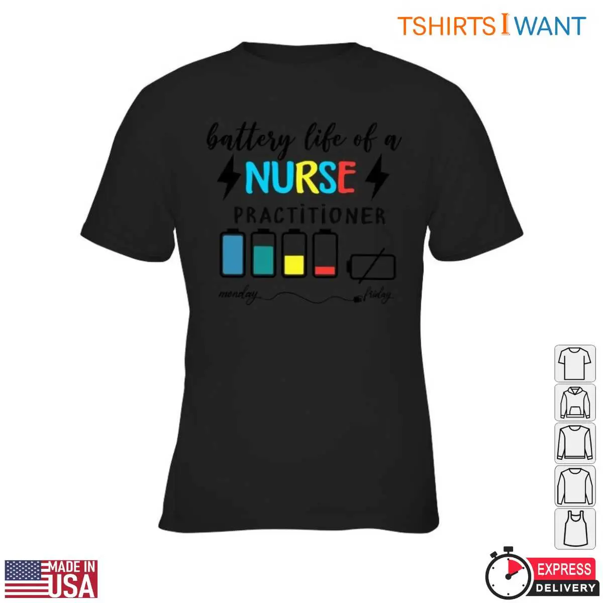 Funny Nurse Practitioner Battery Life T Shirt 2 1.jpg