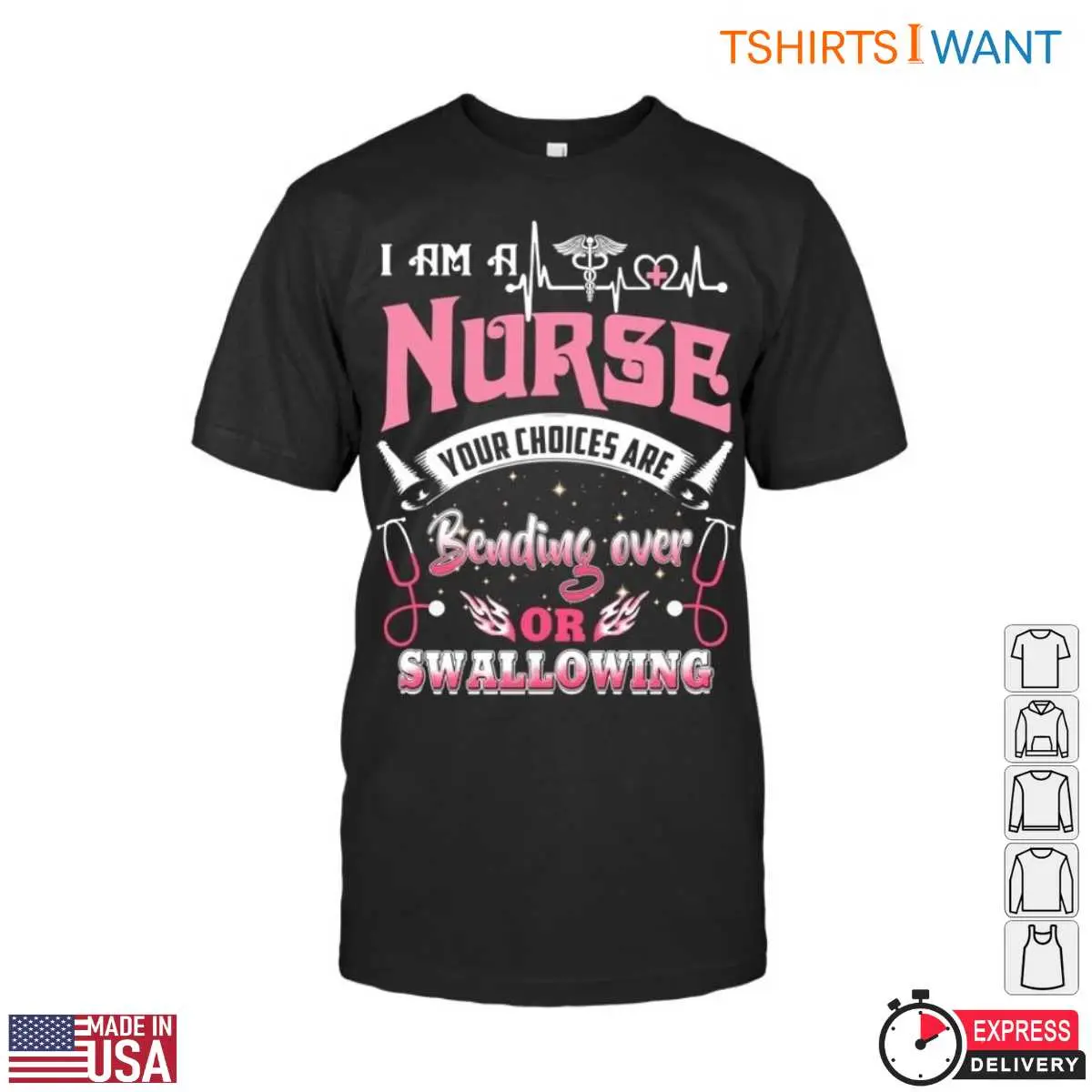 Funny Nurse Stethoscope Humor T-Shirt 12 Funny Nurse Stethoscope Humor T-Shirt Front View