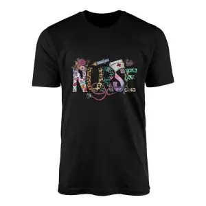 Funny Nurse T Shirt E28093 Colorful Leopard Print Medical Stethoscope Tee 1.jpg