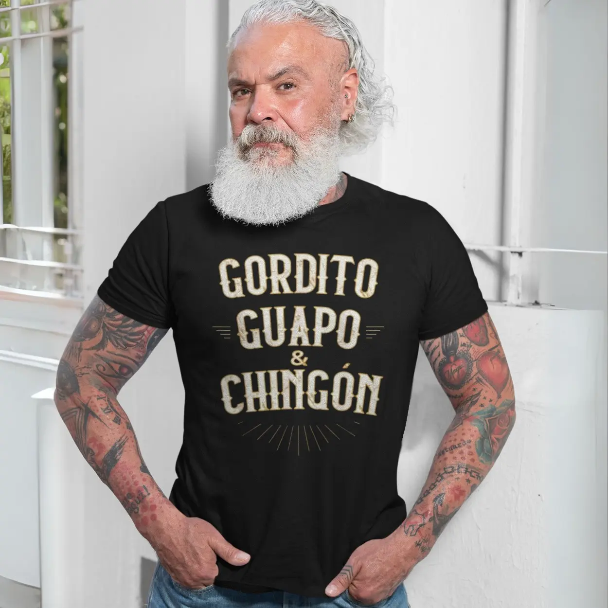 Funny Spanish Quote T shirt E28093 Gordito Guapo y Chingon Graphic Tee 7.jpg