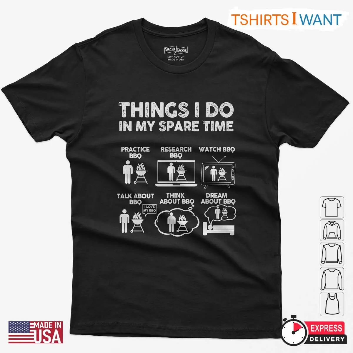 Funny Spare Time BBQ T Shirt – Grilling Meat Dad Shirt BBQ Lover Gifts for Men 1