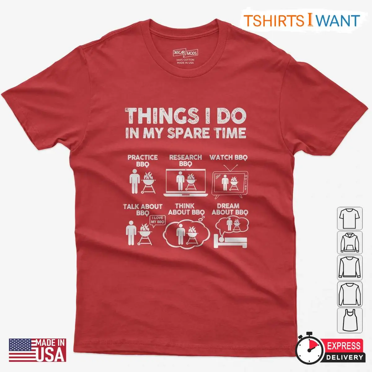 Funny Spare Time BBQ T Shirt – Grilling Meat Dad Shirt BBQ Lover Gifts for Men 5