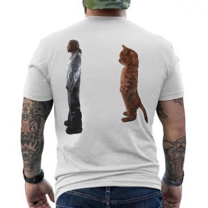 Funny T Shirt E28093 Man and Cat Staring Contest Graphic Tee 6.jpg