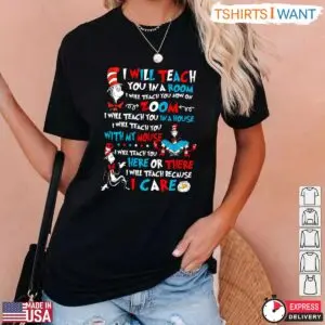 Funny Dr. Seuss Cat T-Shirt - I Will Teach You In The Room, On Zoom 8 Funny Teacher Shirt Dr Seuss Teaching In Room And Zoom 3 1.jpg