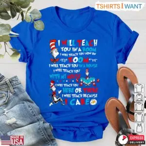 Funny Dr. Seuss Cat T-Shirt - I Will Teach You In The Room, On Zoom 9 Funny Teacher Shirt Dr Seuss Teaching In Room And Zoom 4 1.jpg